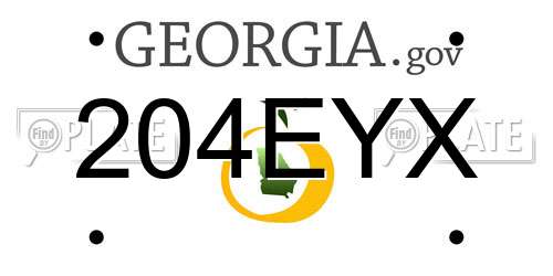 204EYX Georgia License Plate
