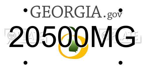 20500MG Georgia License Plate