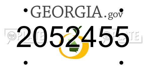 2052455 Georgia License Plate