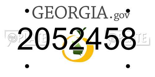 2052458 Georgia License Plate
