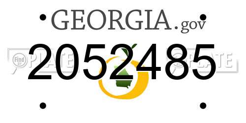 2052485 Georgia License Plate