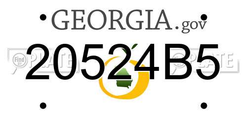20524B5 Georgia License Plate