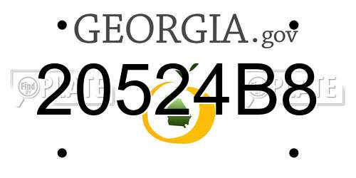 20524B8 Georgia License Plate