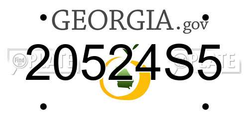 20524S5 Georgia License Plate