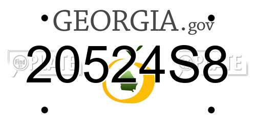 20524S8 Georgia License Plate