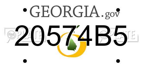 20574B5 Georgia License Plate