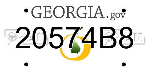 20574B8 Georgia License Plate