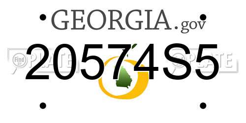 20574S5 Georgia License Plate