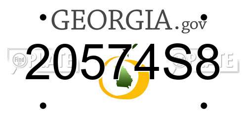 20574S8 Georgia License Plate