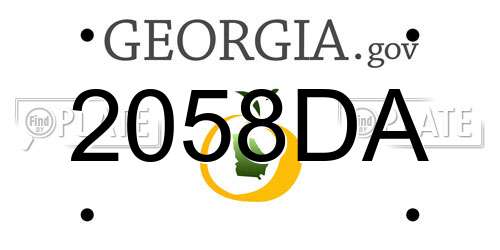 2058DA Georgia License Plate