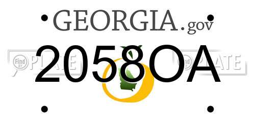 2058OA Georgia License Plate