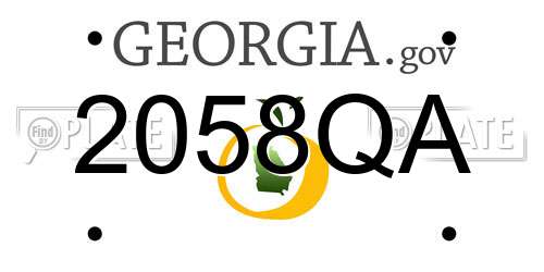 2058QA Georgia License Plate