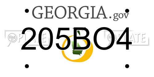 205BO4 Georgia License Plate