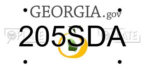 205SDA Georgia License Plate