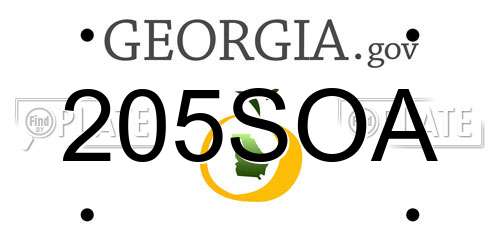 205SOA Georgia License Plate