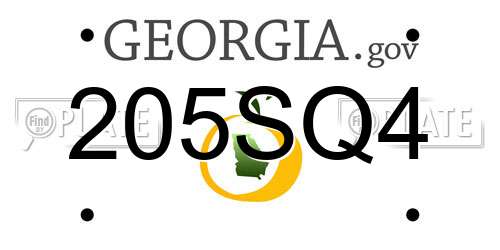 205SQ4 Georgia License Plate