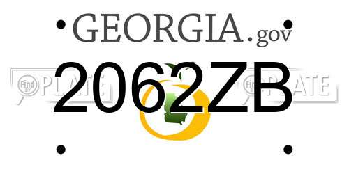 2062ZB Georgia License Plate