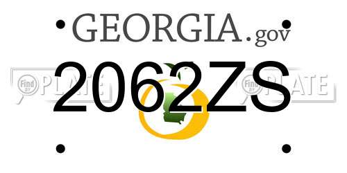 2062ZS Georgia License Plate