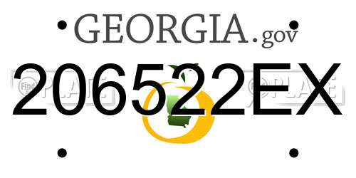 206522EX Georgia License Plate