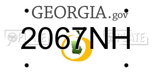 2067NH Georgia License Plate