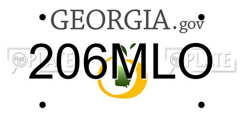 206MLO Georgia License Plate