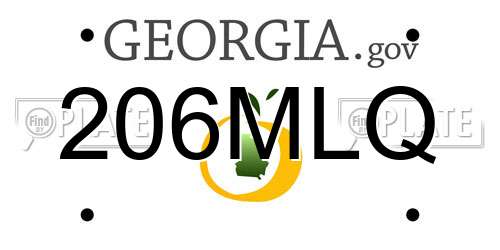 206MLQ Georgia License Plate