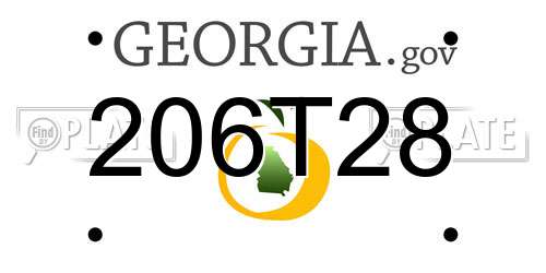 206T28 Georgia License Plate