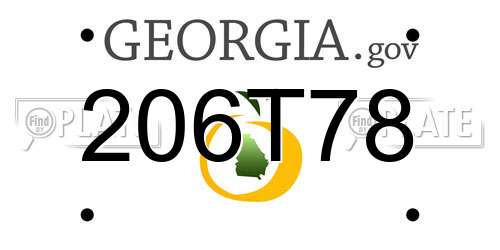 206T78 Georgia License Plate