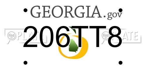 206TT8 Georgia License Plate