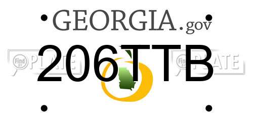 206TTB Georgia License Plate