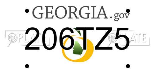 206TZ5 Georgia License Plate