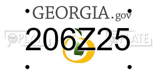 206Z25 Georgia License Plate