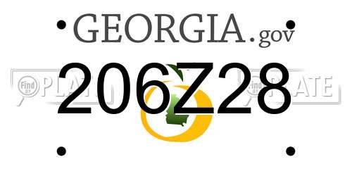 206Z28 Georgia License Plate