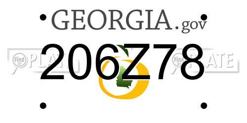 206Z78 Georgia License Plate