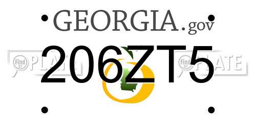 206ZT5 Georgia License Plate