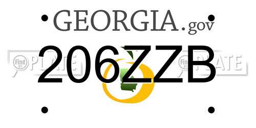 206ZZB Georgia License Plate