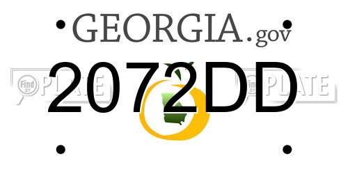 2072DD Georgia License Plate
