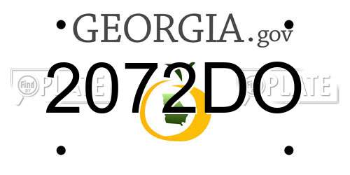 2072DO Georgia License Plate