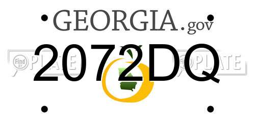 2072DQ Georgia License Plate