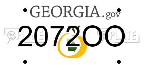 2072OO Georgia License Plate