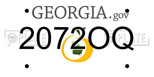 2072OQ Georgia License Plate