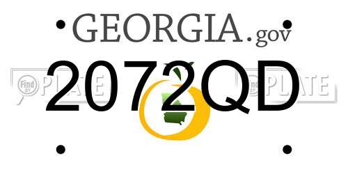 2072QD Georgia License Plate