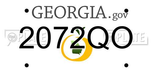 2072QO Georgia License Plate