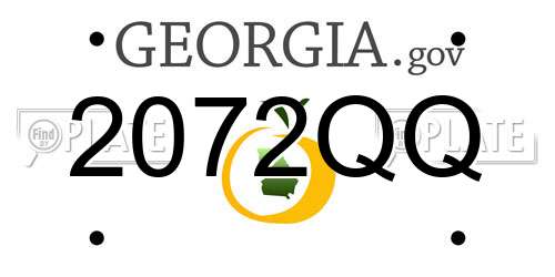 2072QQ Georgia License Plate