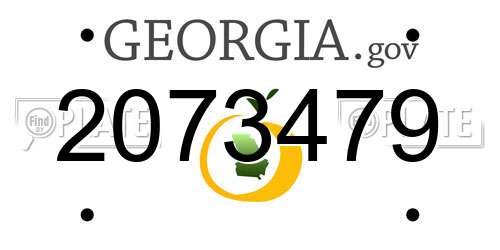 2073479 Georgia License Plate