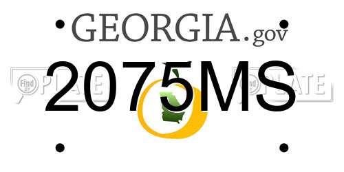 2075MS Georgia License Plate