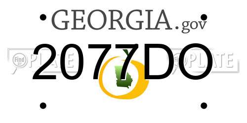 2077DO Georgia License Plate