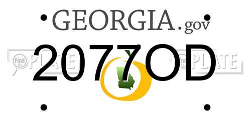 2077OD Georgia License Plate