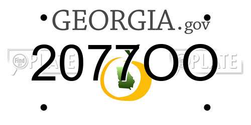 2077OO Georgia License Plate