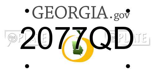 2077QD Georgia License Plate